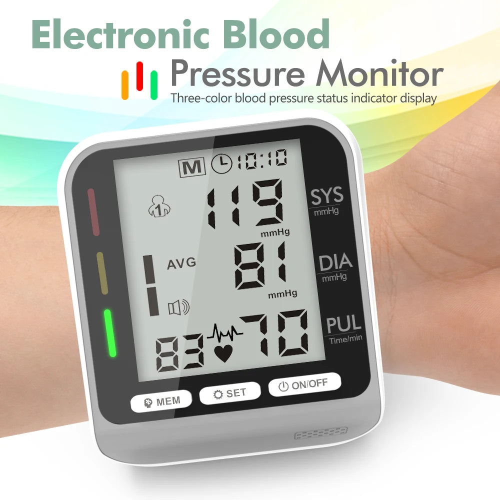 Digital wrist blood pressure monitor