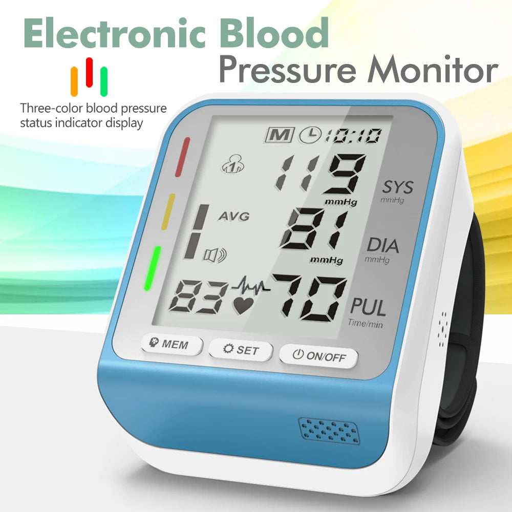 Digital wrist blood pressure monitor