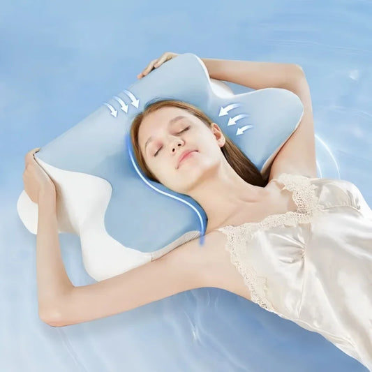 Large Ergonomic Cervical the  foam  Pillow Butterfly Shape