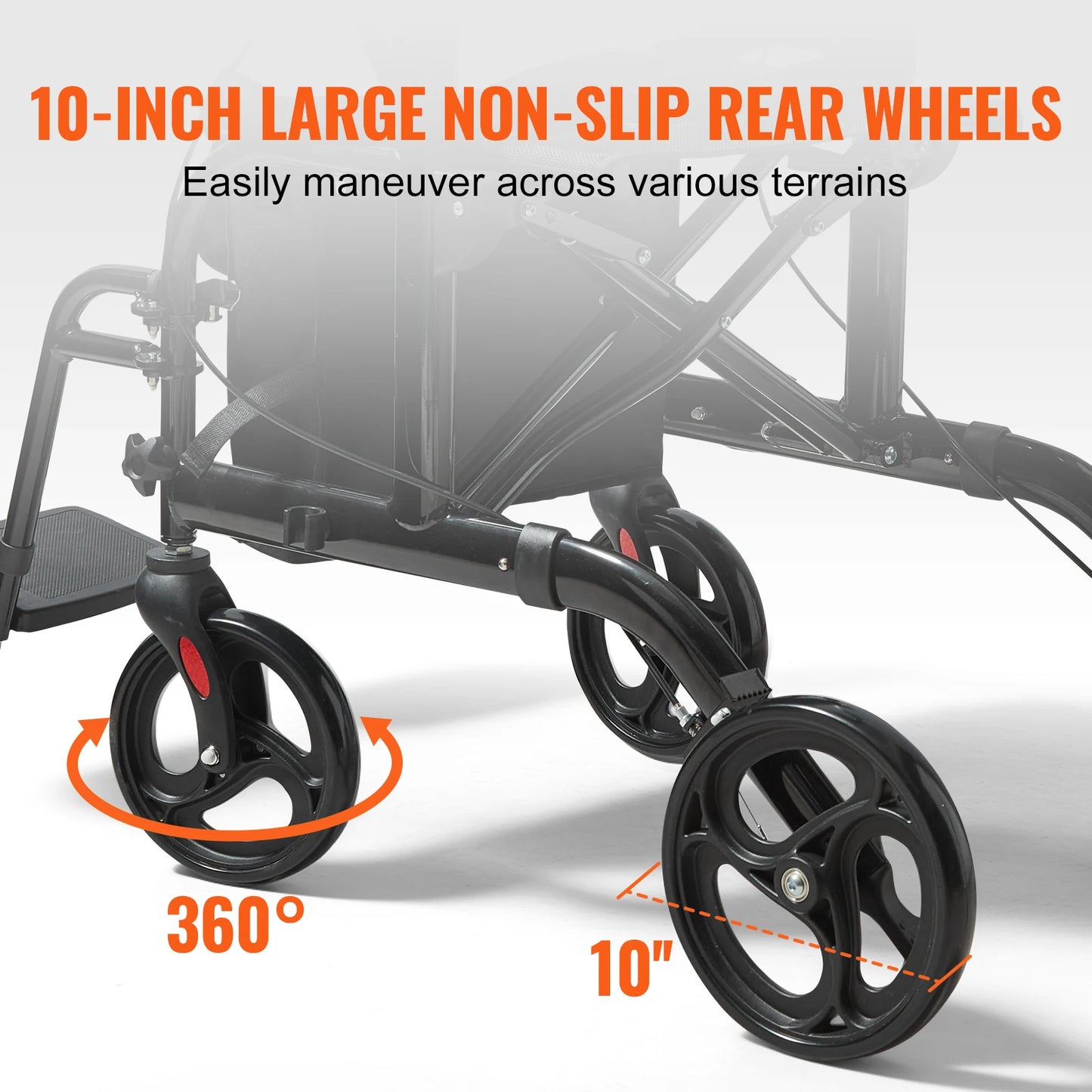 2-in-1 Rollator Walker and Wheelchair