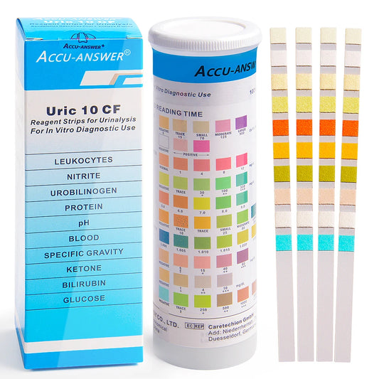 Urine test strips: Infeccion (UTI) Ketosis, Ph, Protein, Kidney and Liver